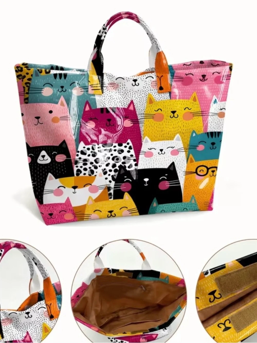 CATS, CATS AND MORE CATS #2! PVC Tote ~by GECKO